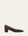 Gianvito Rossi 45mm Piper Suede Pointed-toe Pumps In Brown