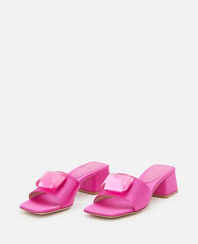 Gianvito Rossi 45mm Satin Sandals In Rose