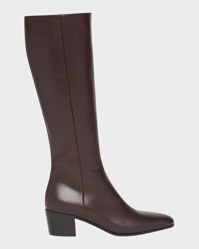 Gianvito Rossi 45mm Spencer Knee-high Boots In Brown