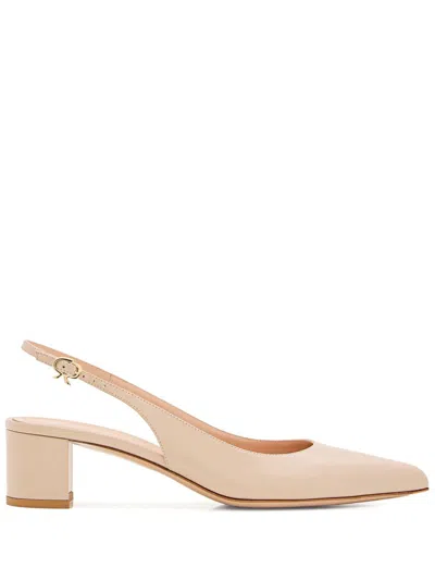 Gianvito Rossi 50mm Slingback Leather Pumps In Neutrals