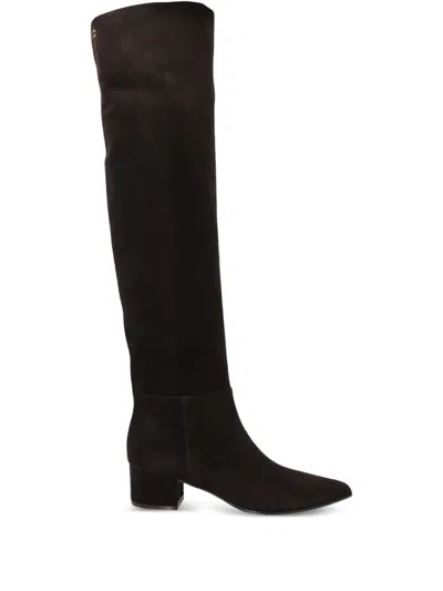 Gianvito Rossi 50mm Suede Knee-high Boots In Black