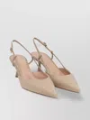 Gianvito Rossi 55 Ascent Buckle Kitten Pointed Smooth In Beige