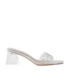 Gianvito Rossi Crystal-embellished Transparent Heels In Silver Leather In White