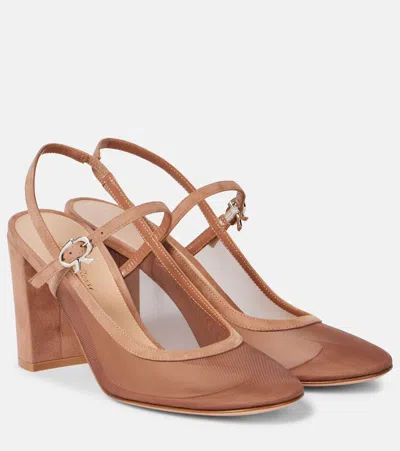 Gianvito Rossi Slingback-pumps 55 Aus Organza Mit Leder