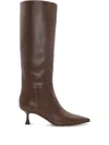 Gianvito Rossi 55mm Joyce Leather Pointed-toe Knee-high Boots In Brown