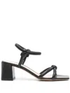 Gianvito Rossi Block Heel Nappa Leather Sandals In Black