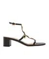 Gianvito Rossi Shanti Beaded T-strap Leather Sandals In Black