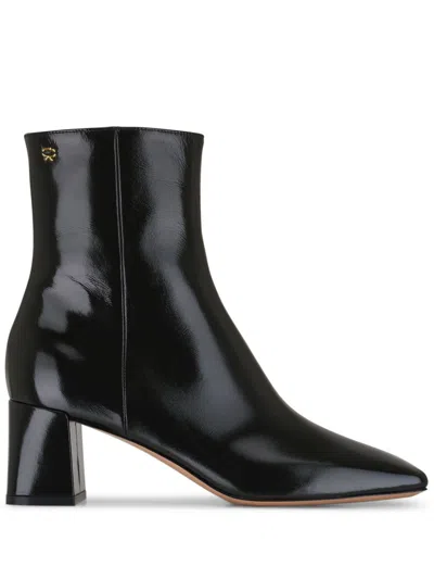 Gianvito Rossi 55mm Leather Ankle Boots In 黑色