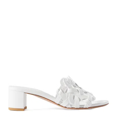Gianvito Rossi 55mm Leather Sandals In White