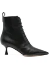 Gianvito Rossi 55mm Morganne Lace-up Pointed-toe Boots In Black