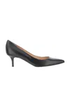 Gianvito Rossi 70mm Vitello Middle Heel Leather Pump In Black