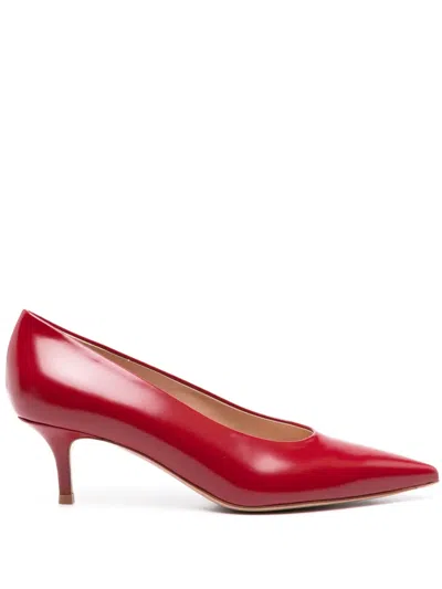 Gianvito Rossi Robbie 55 Leather Pumps In Red