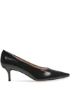 Gianvito Rossi 70mm Vitello Middle Heel Leather Pump In Black