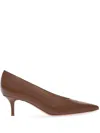 Gianvito Rossi Tokio Calfskin Kitten-heel Pumps In Brown