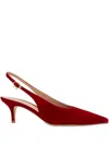 Gianvito Rossi Robbie Suede Slingback Pumps In Red