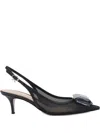 Gianvito Rossi 55mm Slingback Mesh Pumps In Black