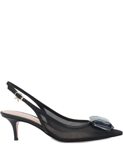 Gianvito Rossi 55mm Slingback Mesh Pumps In Black