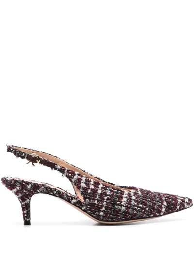 Gianvito Rossi 55mm Tweed Slingback Pumps In Red