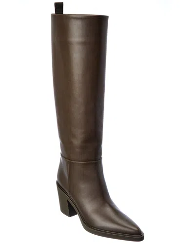 Gianvito Rossi 60 Leather Knee-high Boot In Green