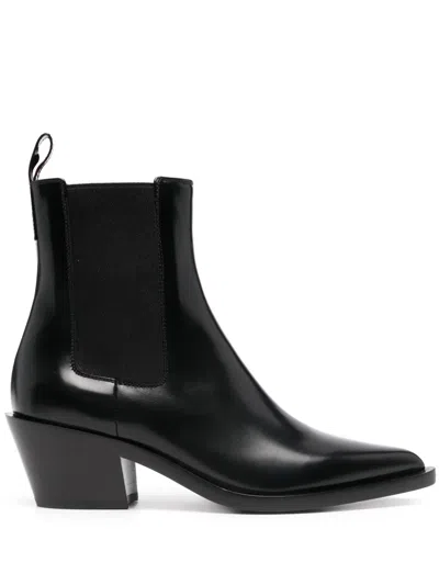 Gianvito Rossi Wylie Dover 45 Glossed-leather Chelsea Boots In Black