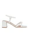 Gianvito Rossi Knotted Leather Block-heel Sandals In White