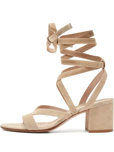 Pre-owned Gianvito Rossi 65mm Strapped Heeled Sandals In Neutral