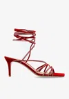 Gianvito Rossi 70 Crystal-embellished Suede Sandals In Red