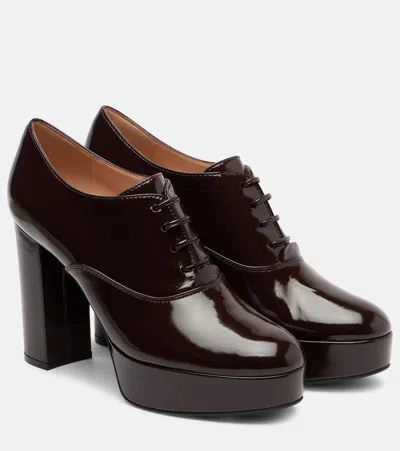 Gianvito Rossi 70 Lace-up Leather Platform Pumps