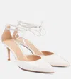 Gianvito Rossi 70 Leather Slingback Pumps In Weiss