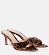 Gianvito Rossi 70 Leopard-print Velvet Mules In Brown
