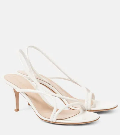 Gianvito Rossi 70 Patent Leather Sandals In White