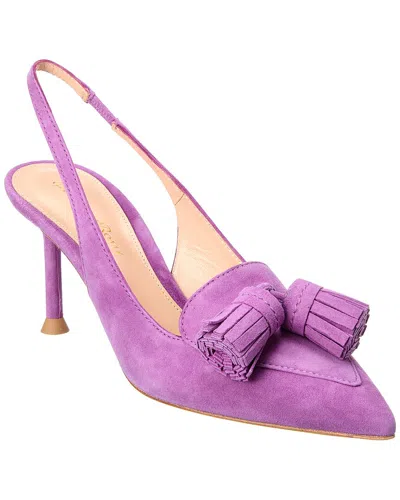 Gianvito Rossi 70 Suede Slingback Pump In Purple