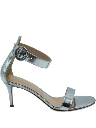 Pre-owned Gianvito Rossi 70mm Ankle-strap Sandals In Silver