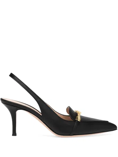 Gianvito Rossi Carrey 70 Leather Slingback Pumps In Black