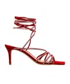 Gianvito Rossi 70 Crystal-embellished Suede Sandals In Red