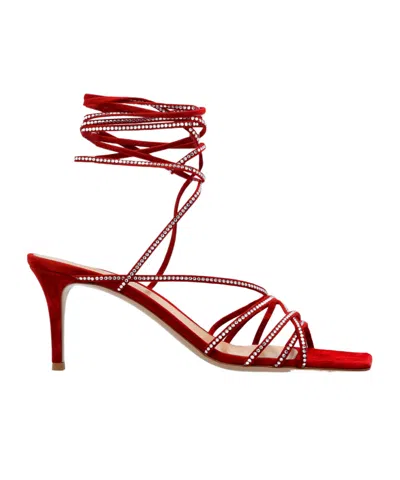 GIANVITO ROSSI GIANVITO ROSSI EMBELLISHED TIED FASTENED SANDALS