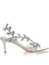 Gianvito Rossi Flavia 70 Crystal-embellished Metallic Leather And Pvc Slingback Sandals In Silver