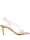 Gianvito Rossi Metropolis 70 Pvc And Leather Stiletto Sandals In Neutrals