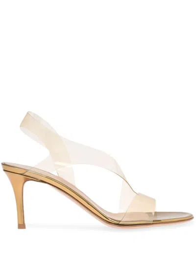 Gianvito Rossi Metropolis 70 Pvc And Leather Stiletto Sandals In White