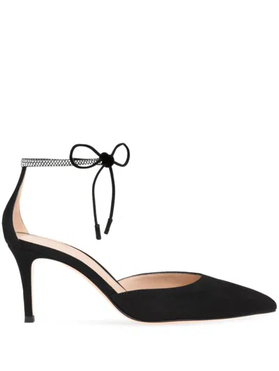 Gianvito Rossi Montecarlo D'orsay 70 Suede Pump In Brown