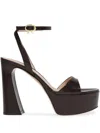 Gianvito Rossi Nuit Leather Ankle-strap Platform Sandals In Red