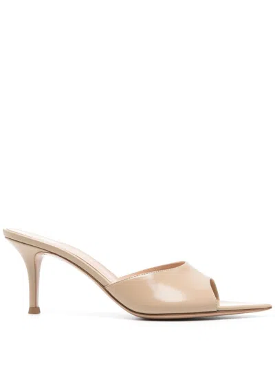 Gianvito Rossi 70mm Patent Mules In Neutrals