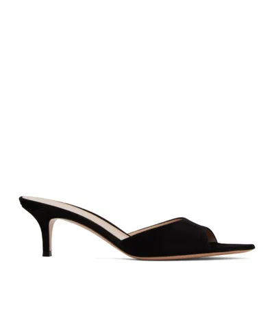 Gianvito Rossi 70mm Pointed-toe Suede Sandals In Black