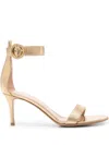 Gianvito Rossi Portofino 70 Metallic Leather Sandals In Gold