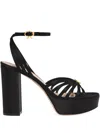 Gianvito Rossi Crepe Ankle-strap Platform Sandals In Black