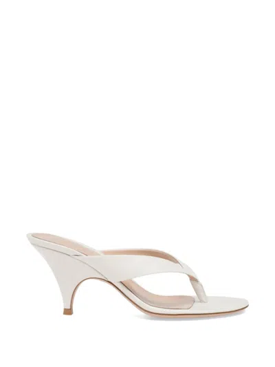 Gianvito Rossi Sofia Thong 70 Leather Sandals Open Toe In White
