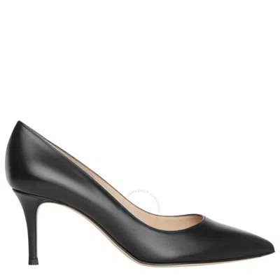 GIANVITO ROSSI GIANVITO ROSSI 70MM VITELLO MIDDLE HEEL LEATHER PUMP