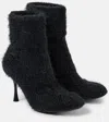Gianvito Rossi Aspen Brushed Knit Sock Booties In Black