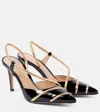 Gianvito Rossi Elegant Pointed Toe Leather Slingbacks With Stiletto Heel In Schwarz