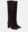 Gianvito Rossi Dark Brown Suede Juliette Boots In Brown